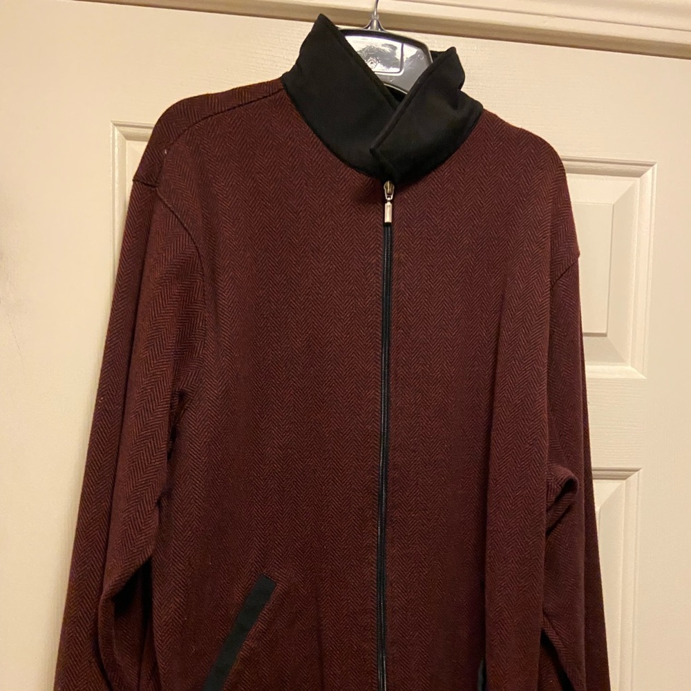 Red and black chevron sweater size L